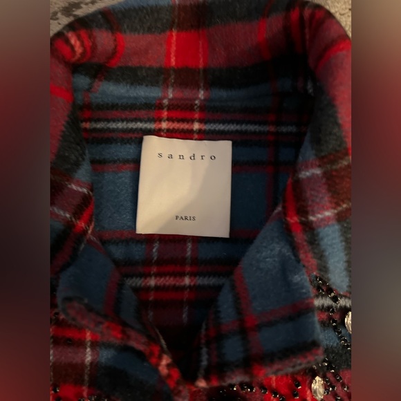 Sandro Embellisher Flannel Jacket - Picture 8 of 16